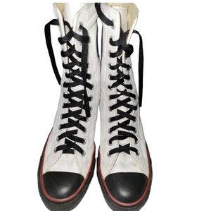 Rare 2003 Converse Chuck Taylor Allstars 12 Eyelet Tall Leather High Tops Size 8
